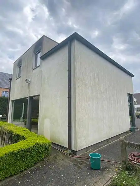 Avant nettoyage et démoussage de façade